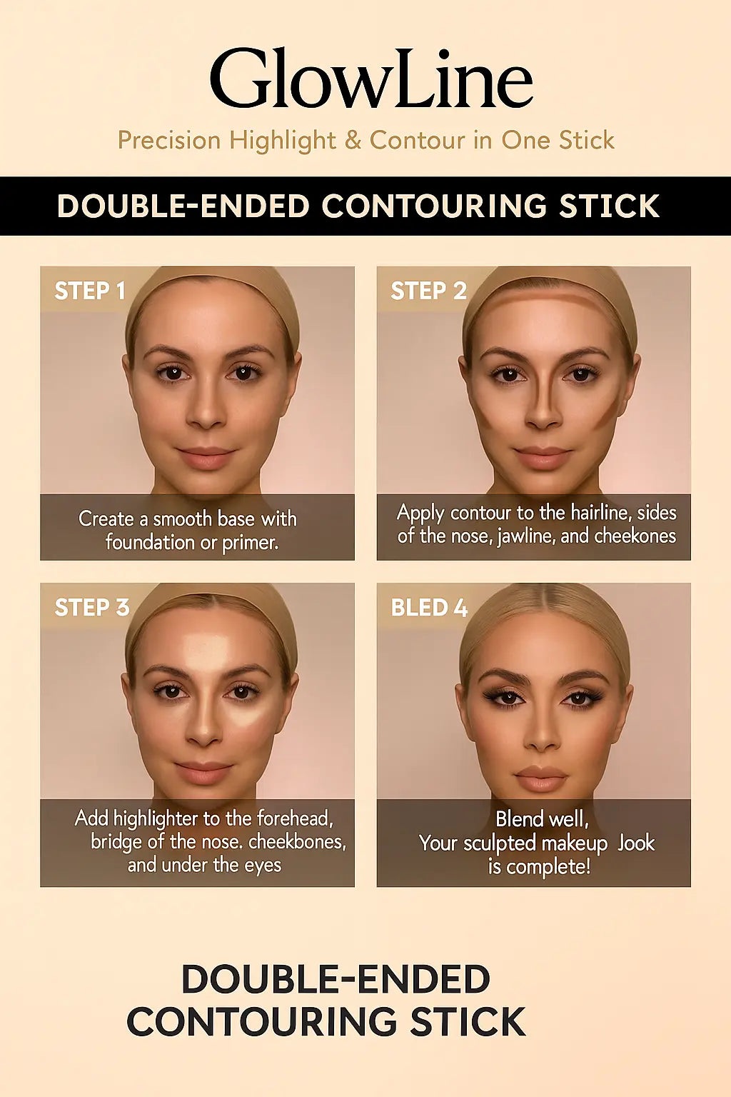 Dual Concealer + Contour Stick – Natural Finish, Buildable Coverage