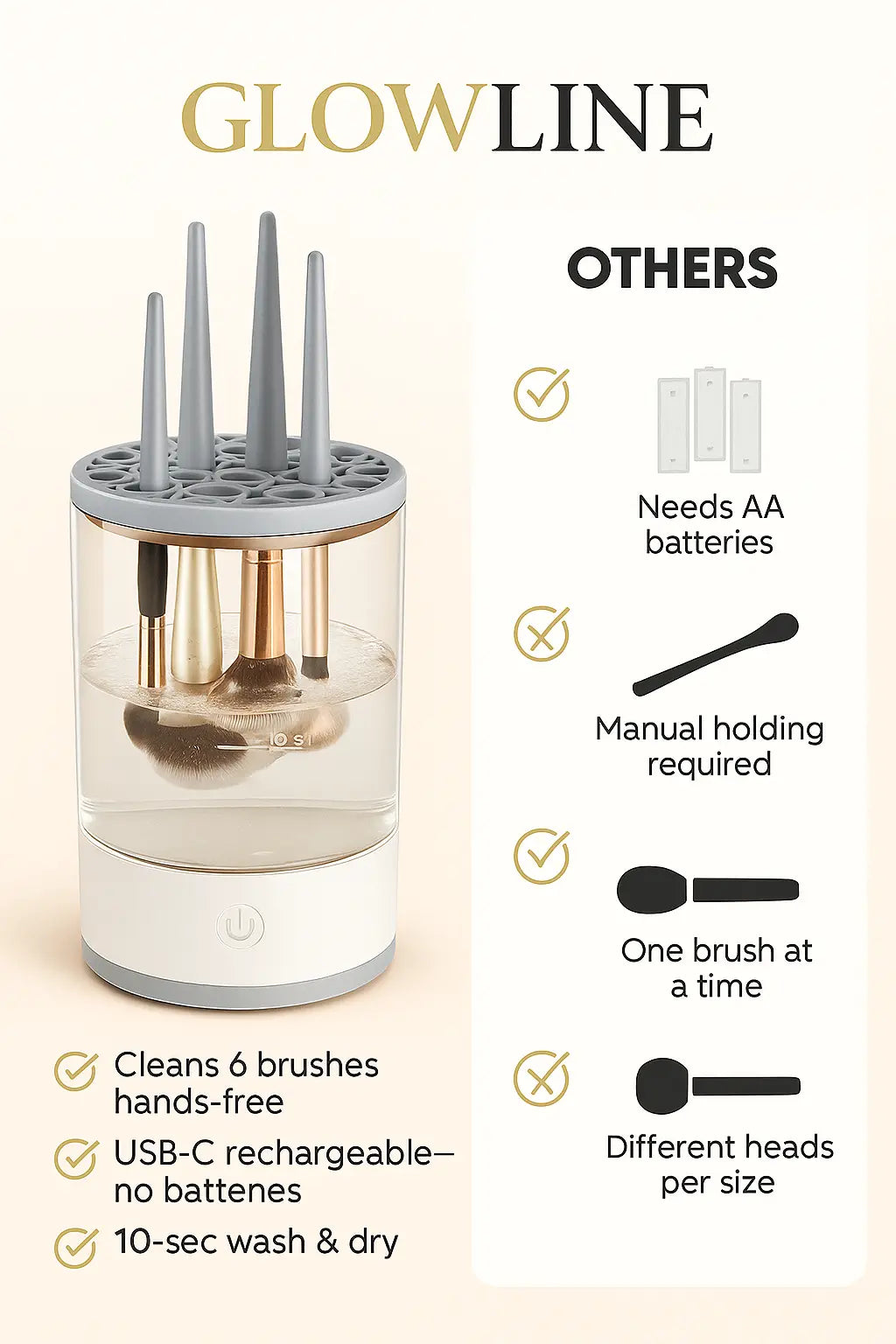 GlowLine™ Spin-Clean Brush Bath